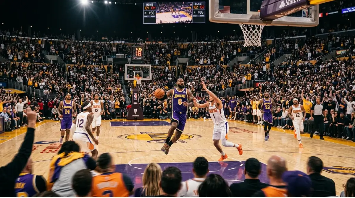 Jogo de basquetebol NBA em andamento com painel de odds ao vivo em tempo real